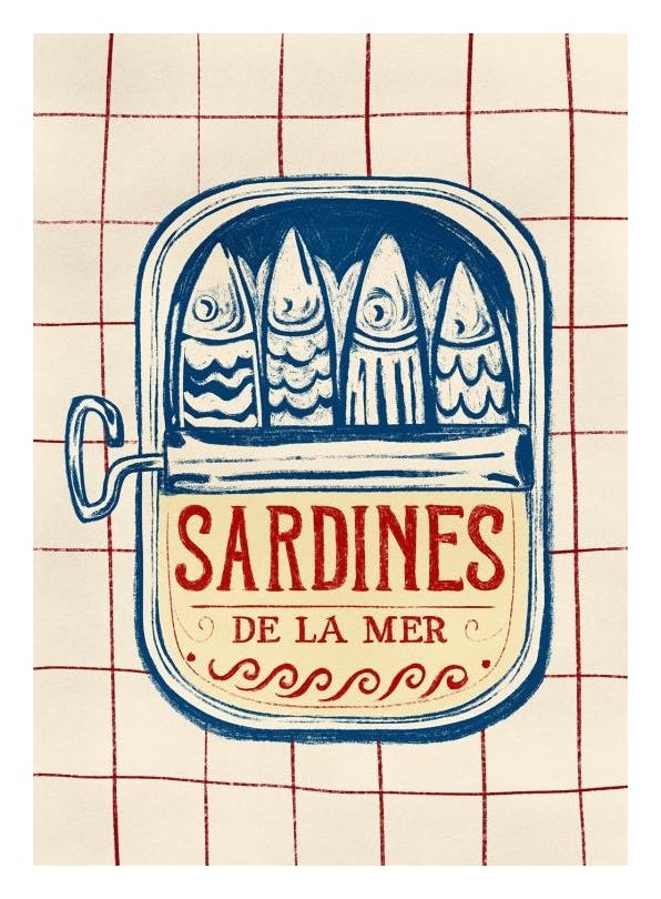 Sardines de la Mer Affiche (21x30 cm) - Affiches d'art