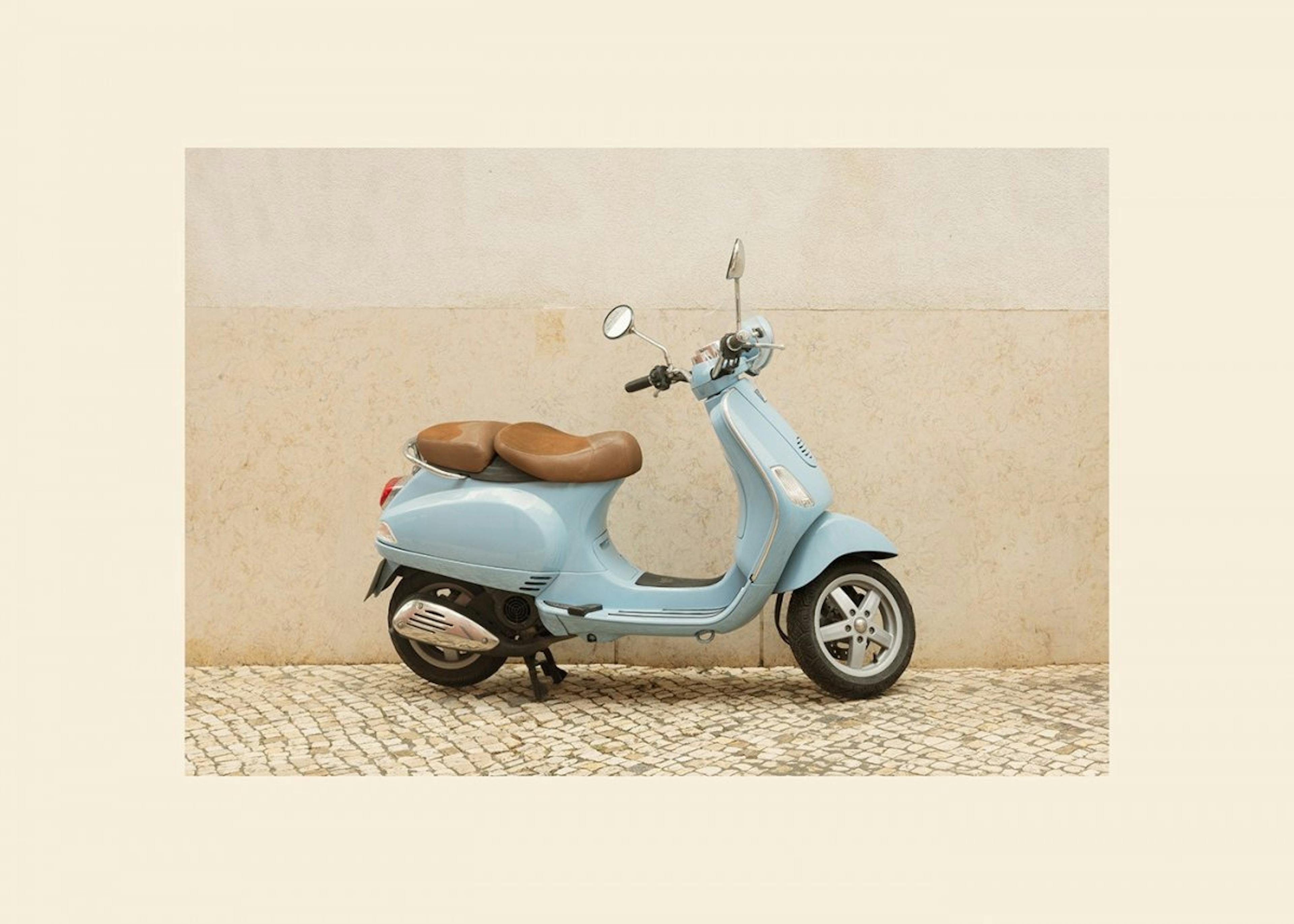 Blue Vespa Poster 0
