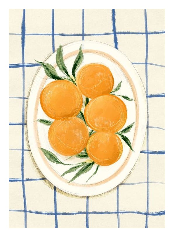 Citrus on Checkers Poster (30x40 cm)- Poster per la cucina