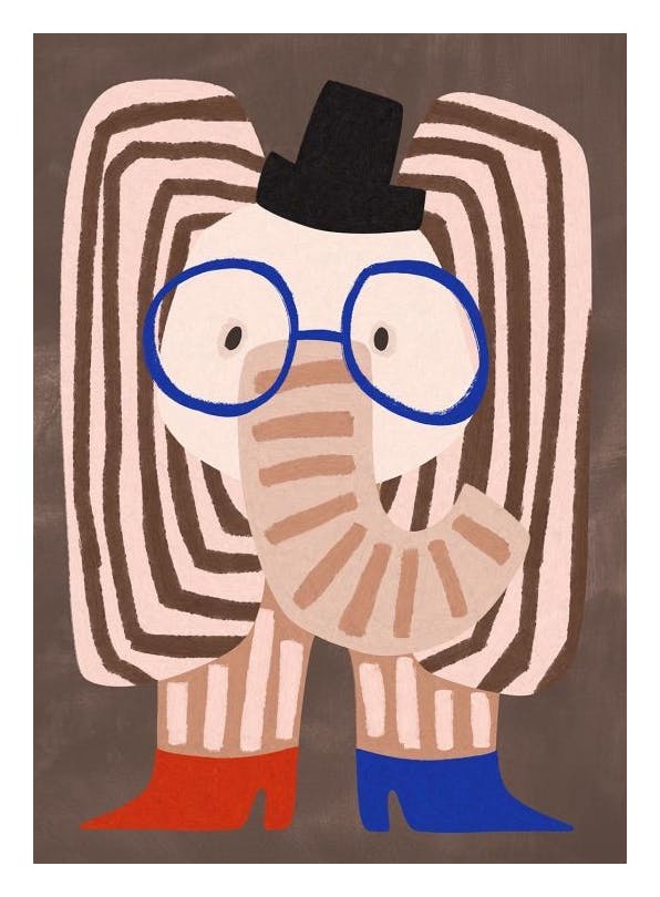 Dapper Elephant Poster (13x18 cm)