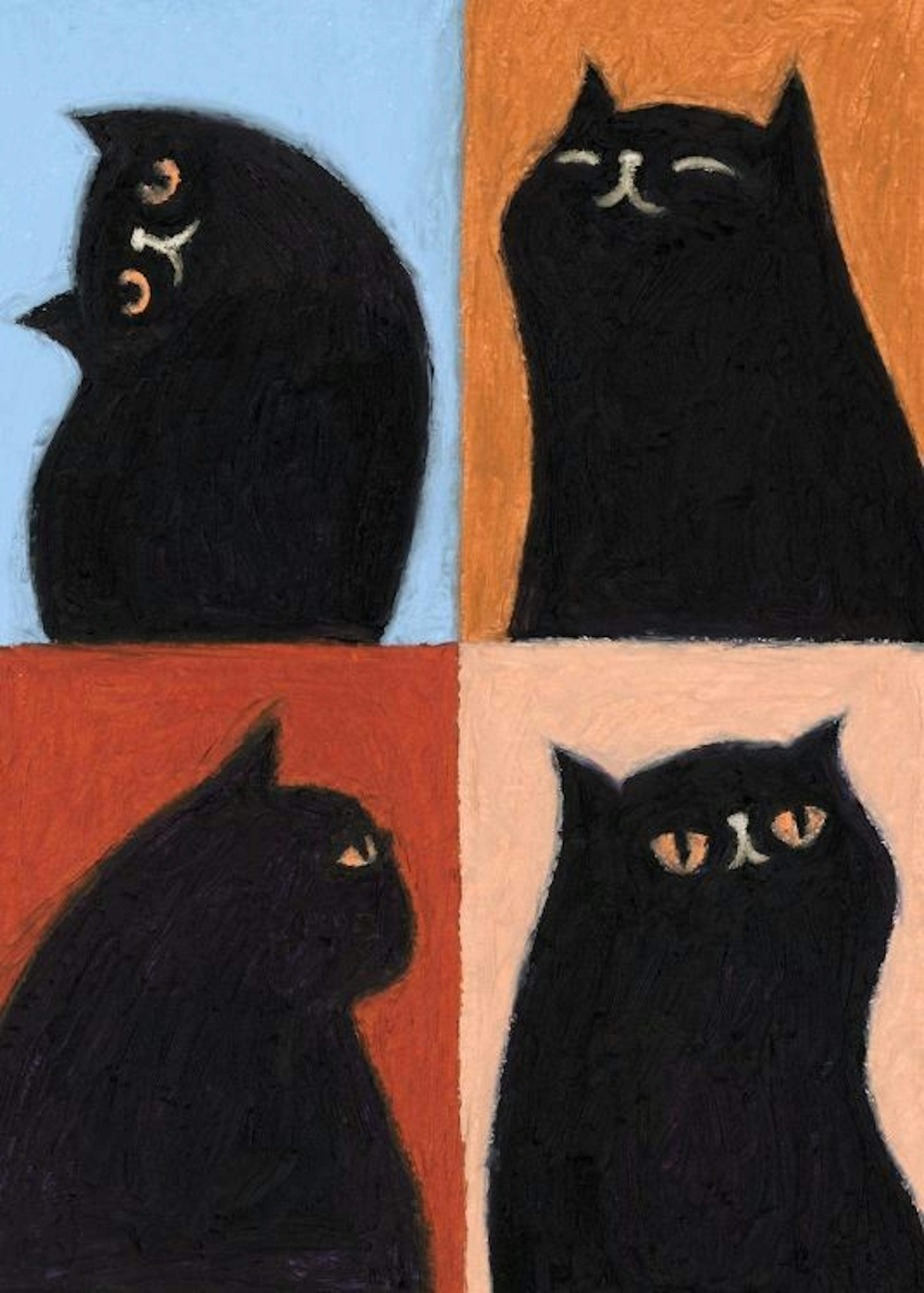 Black Cat Quadrant Print