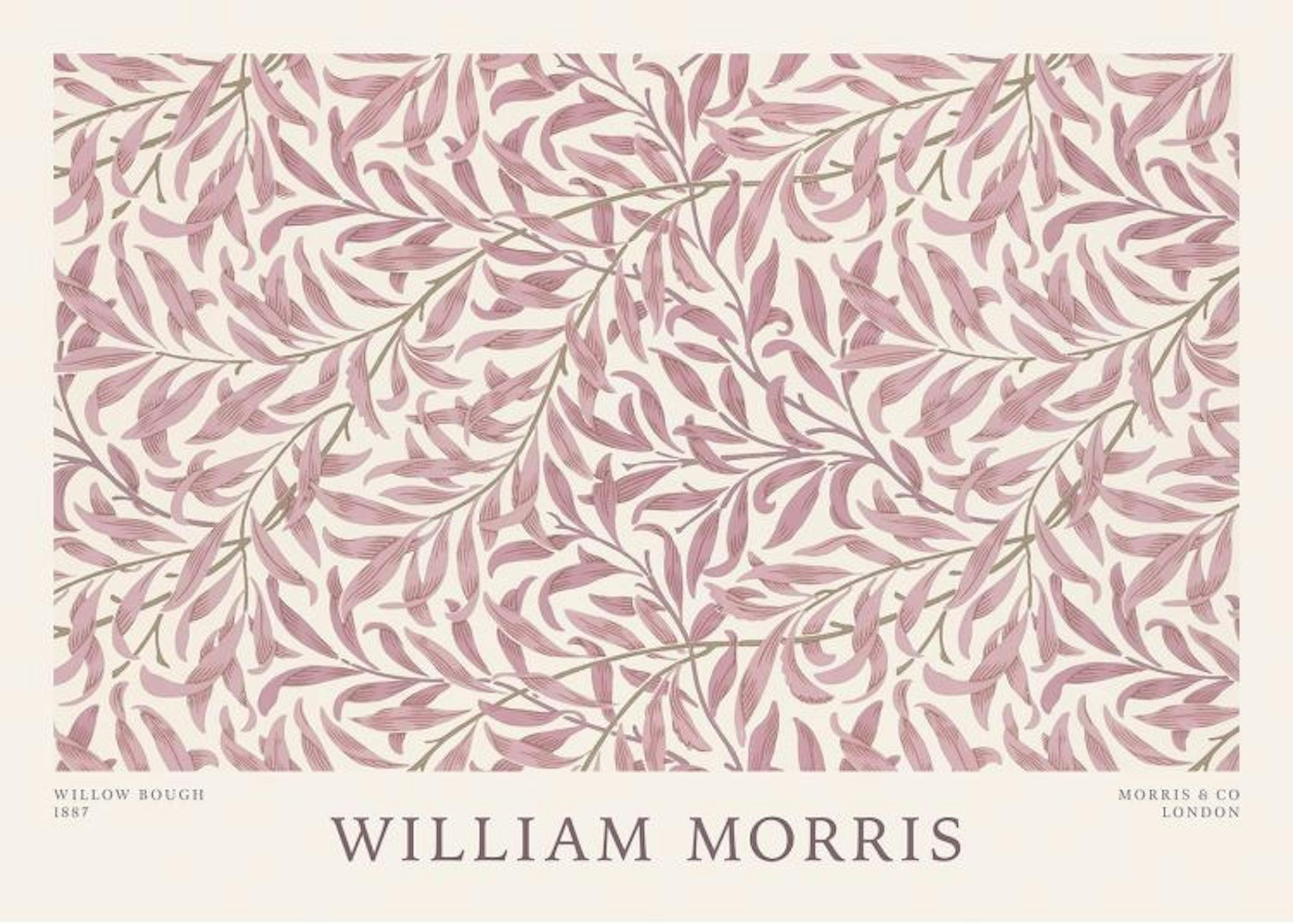 William Morris - Willow Bough Pink Landscape Poster 0