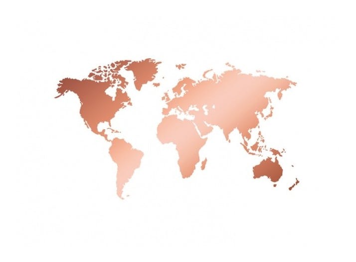 World Map Copper Poster (50x70 cm)