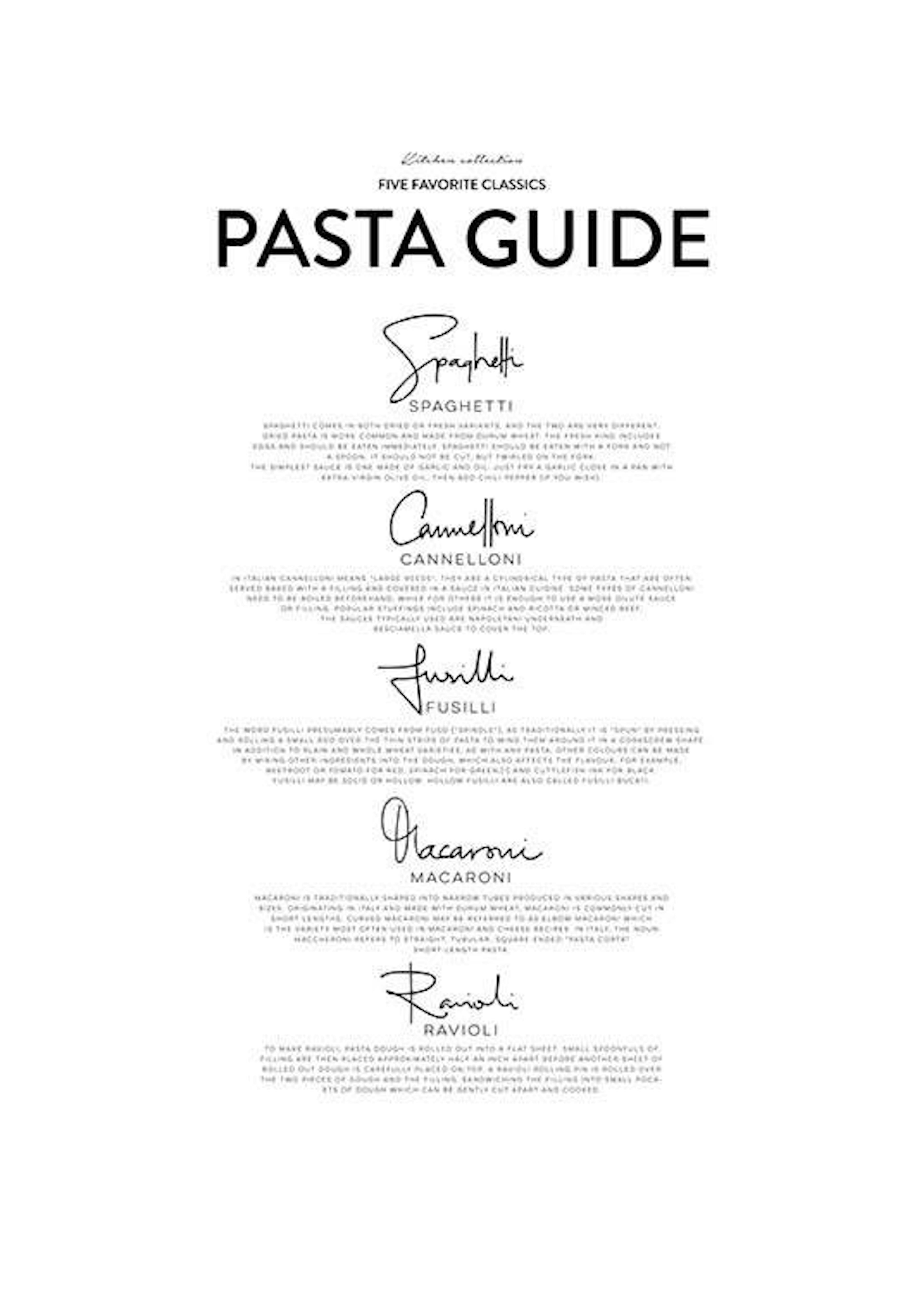 Five Pasta Classics Print 0