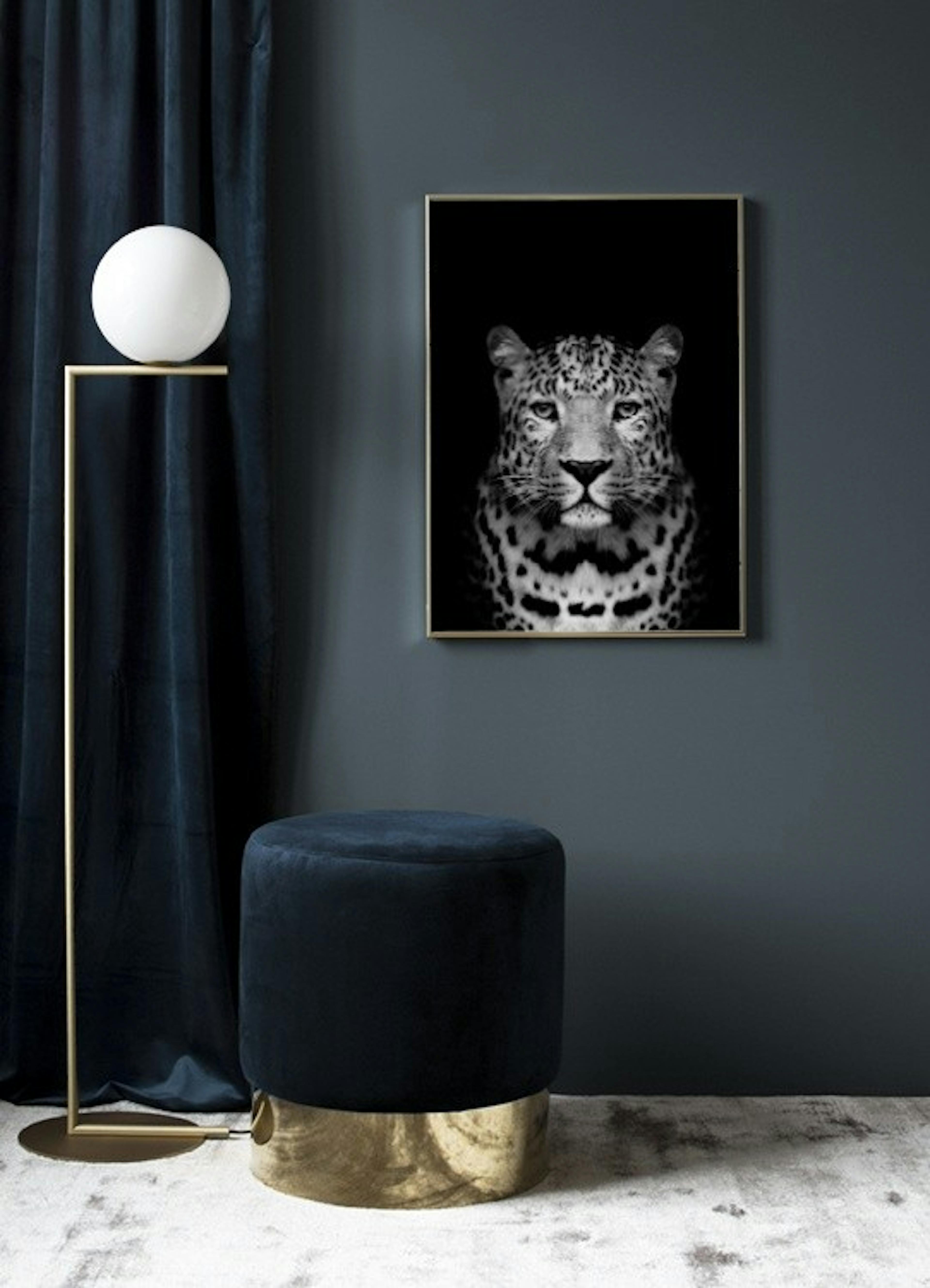Leopard B&W Plakat
