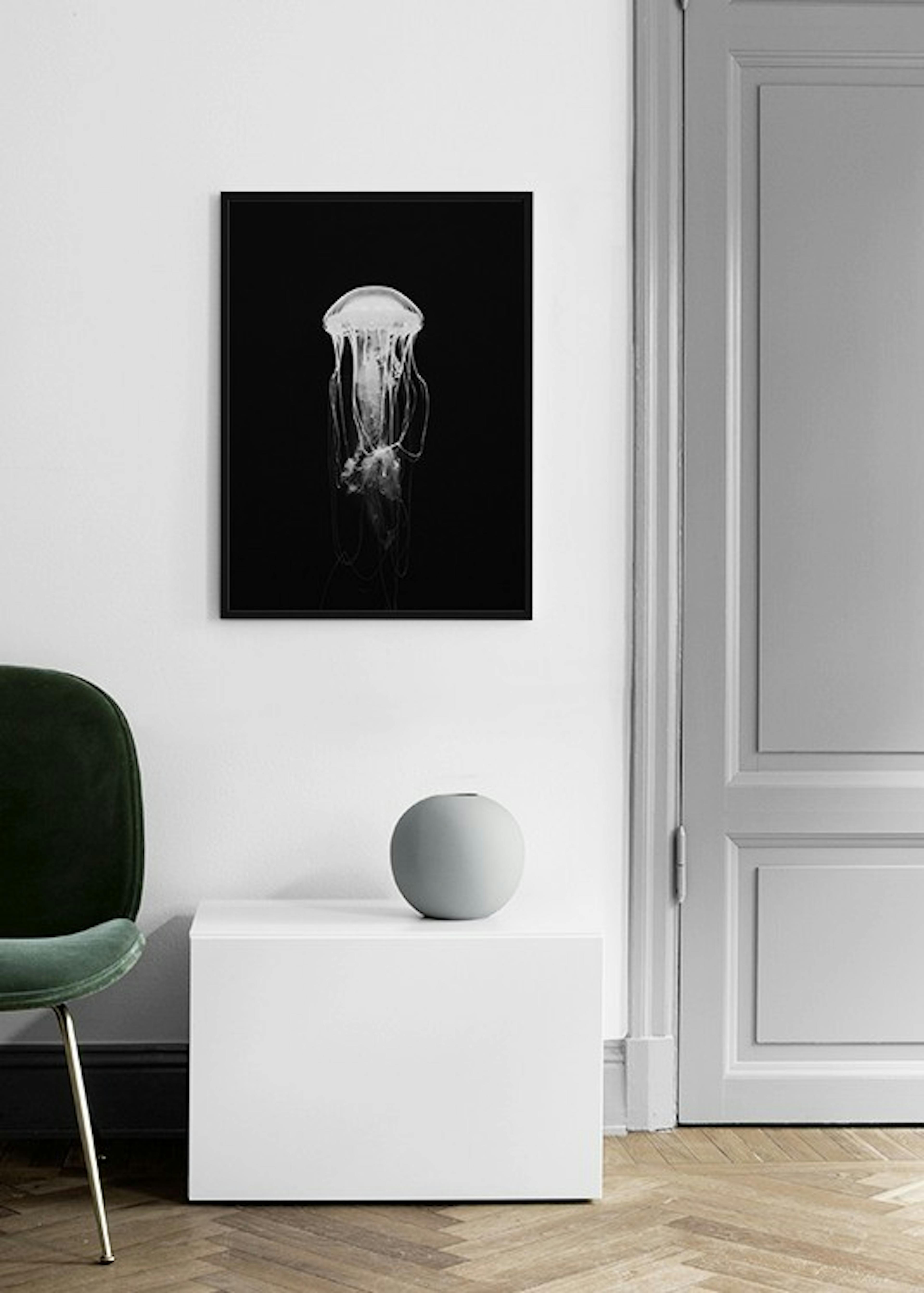 Jellyfish B&W Plakat