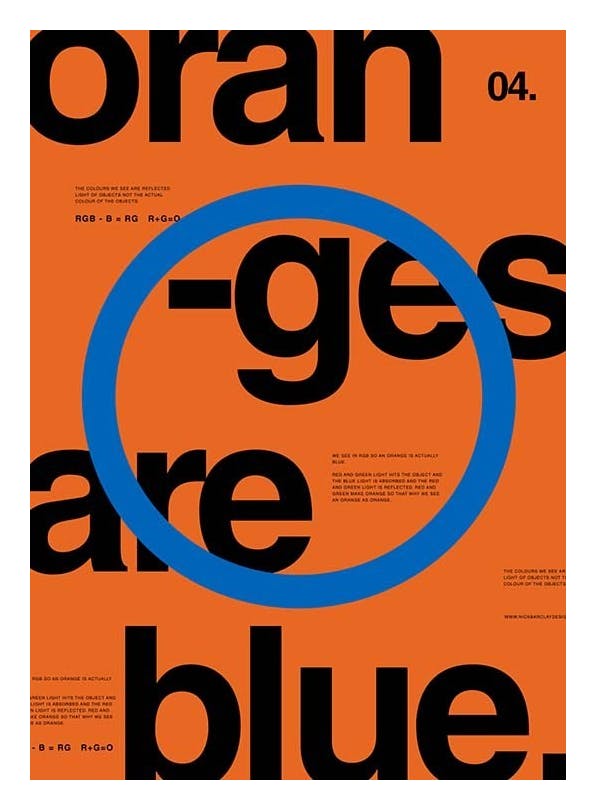 Oranges Are Blue Poster (30x40 cm)- Arte grafica e poster