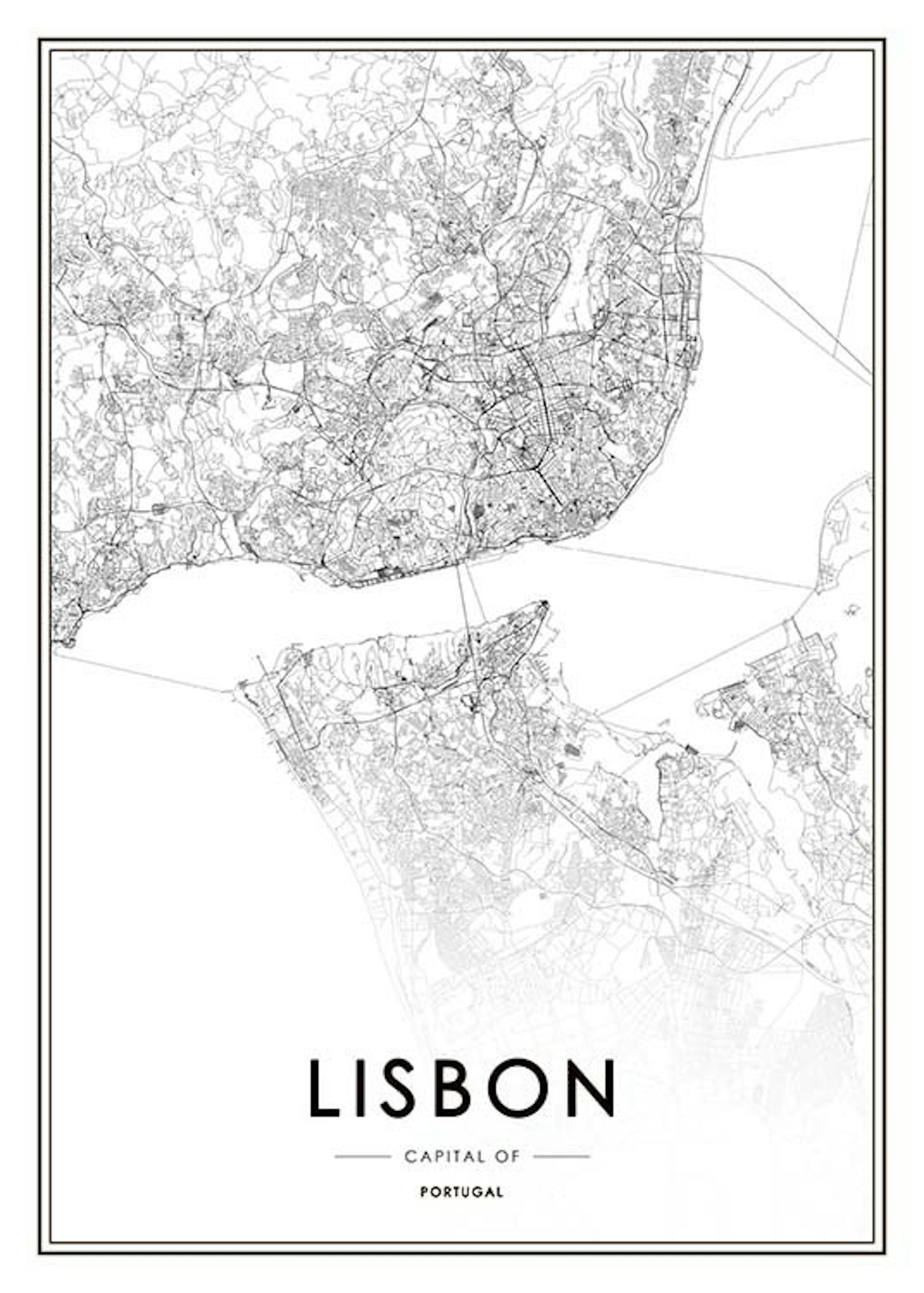 Lisbon Map Poster