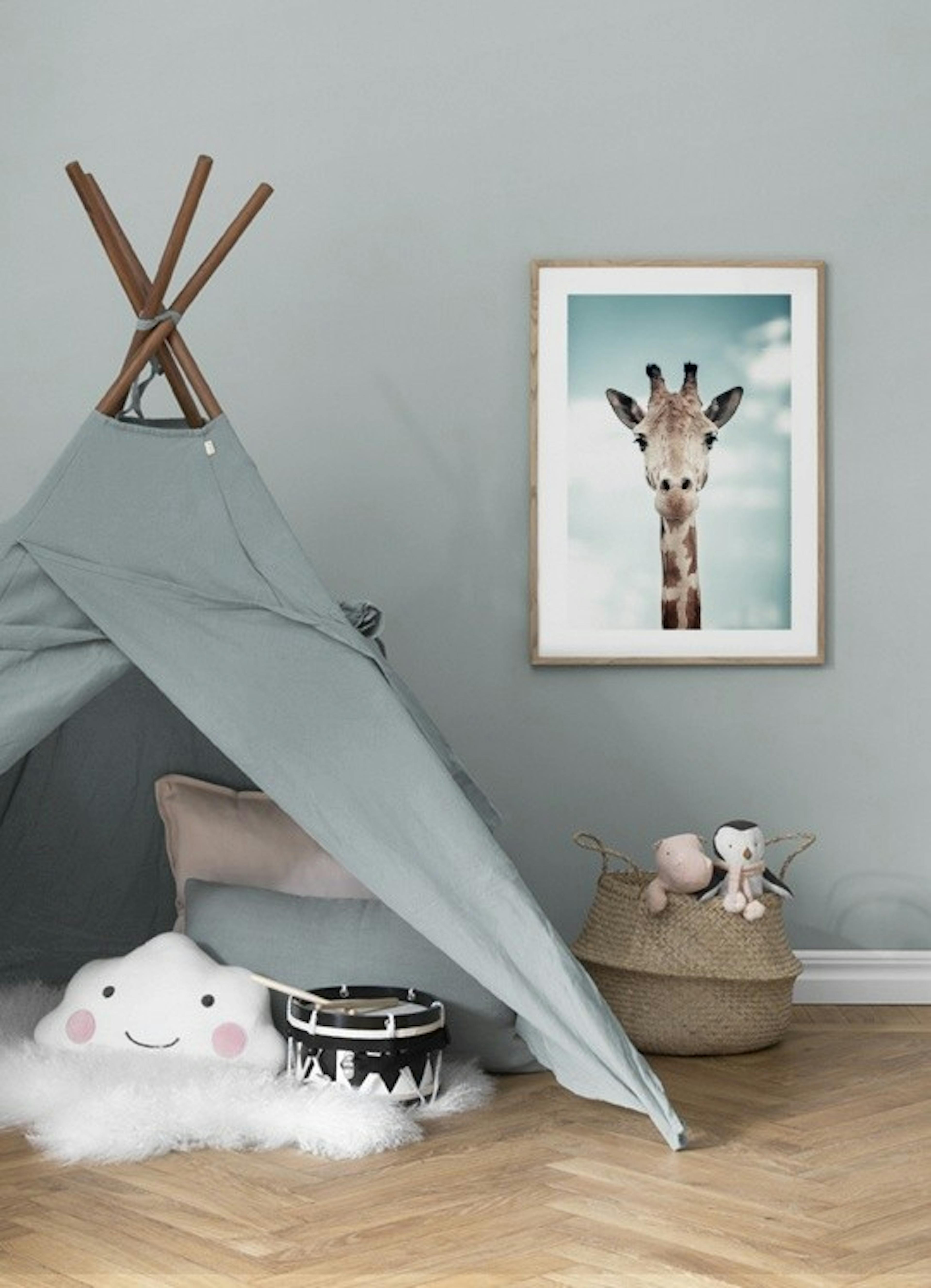 Peek A Boo Giraffe Poster