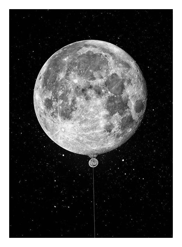 Moon Balloon Poster (13x18 cm)