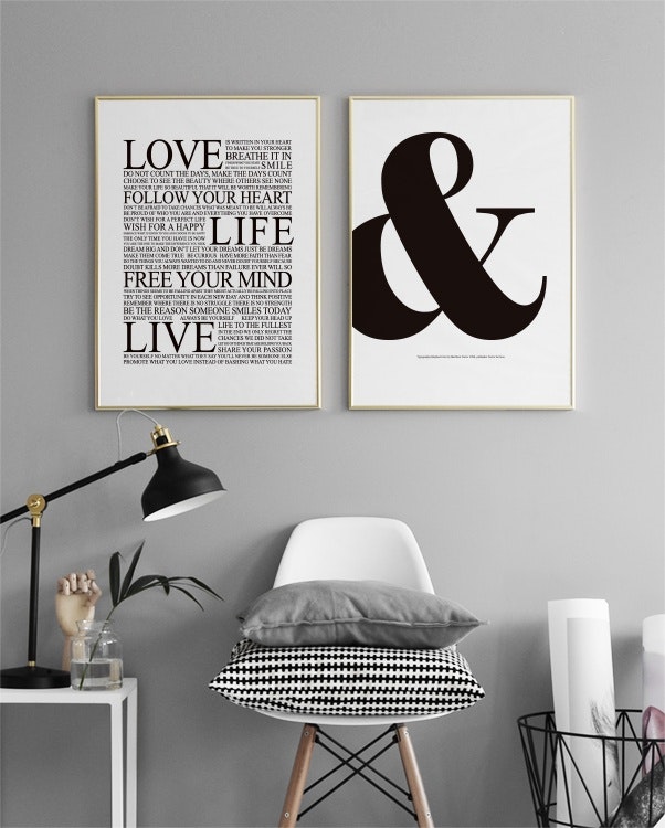 Posters and graphic print online, print with and symbol