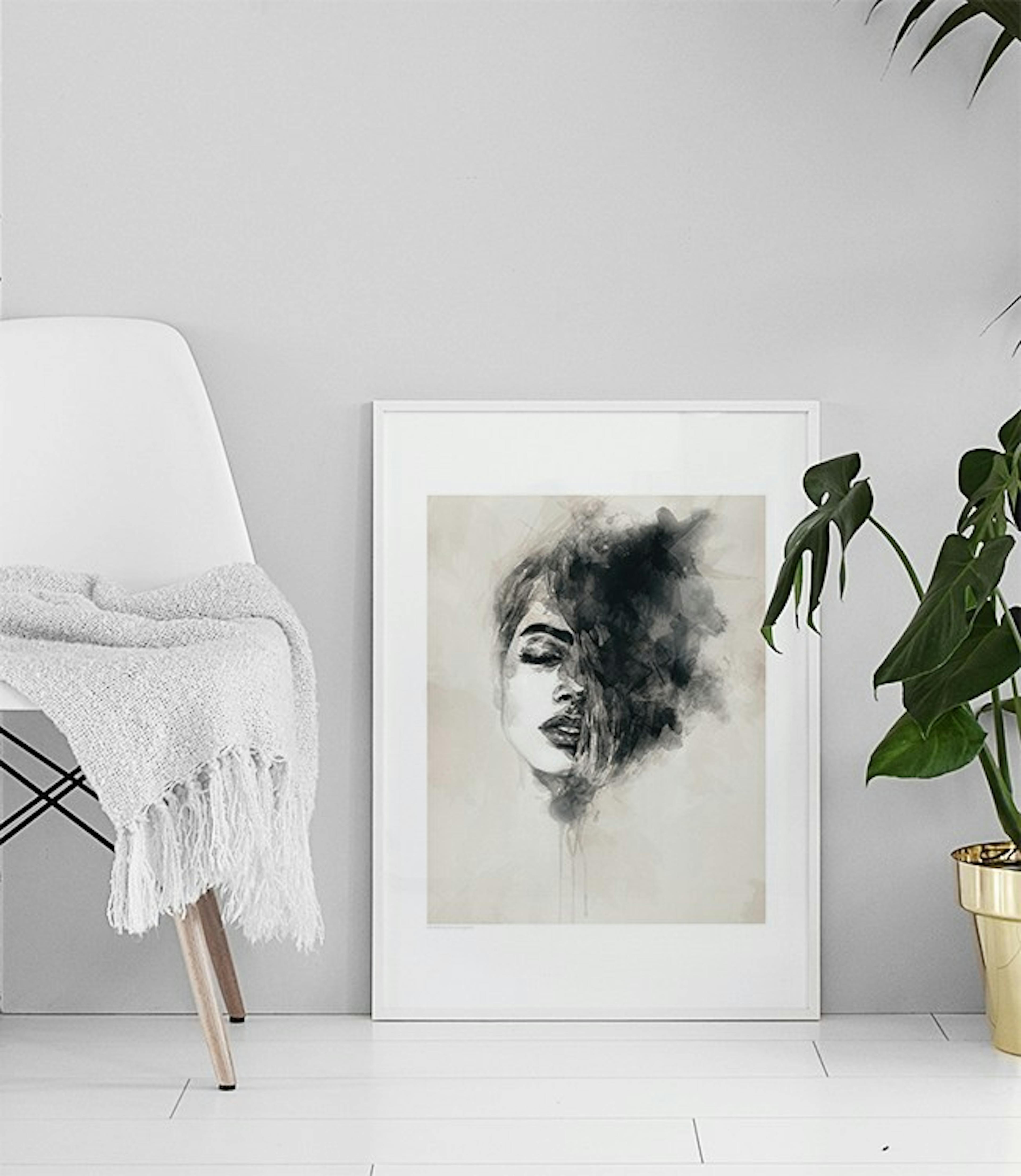 Sort-hvide kunstplakater med fashion, køb online