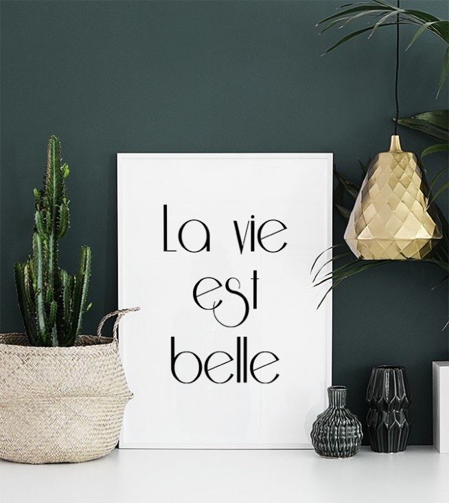 text and French black with – Poster white
