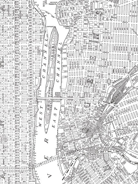 Juliste mustavalkoisella New York kartalla, tilaa netistä