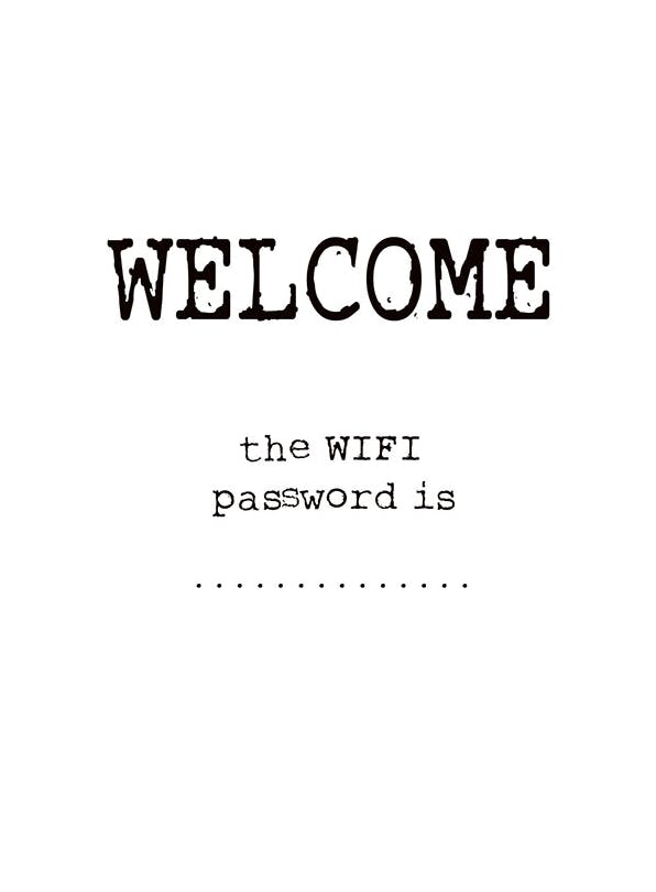 Wifi Password Poster (13x18 cm)