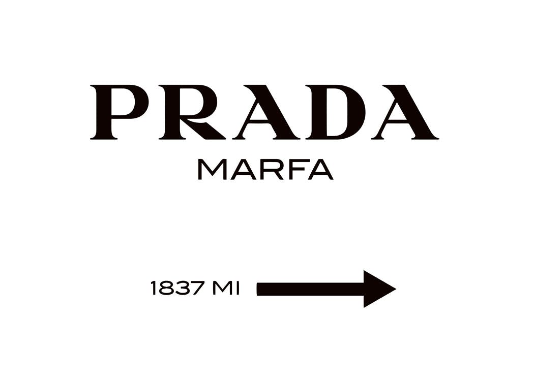 Prada poster from Gossip Girl for fashion interior design online. Black and whit