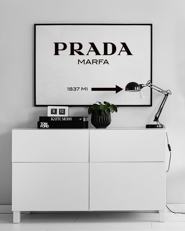 Cleanly designed posters and prints online in our webshop, cheap Prada prints