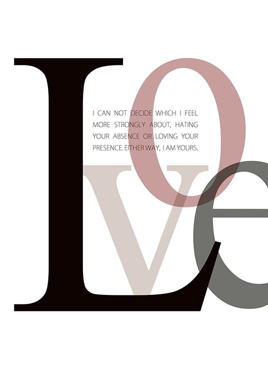 Modernes Graphic art-Poster mit Text, LOVE Poster
