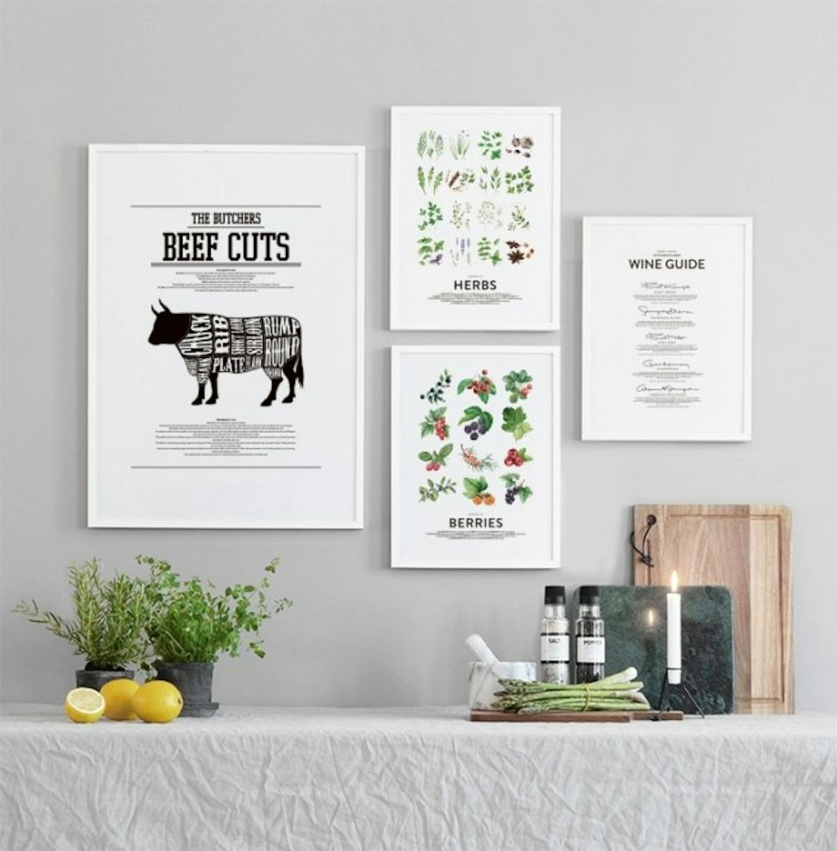 Poster of beef cuts. Beef cuts, posters for the kitchen. Butcher chart