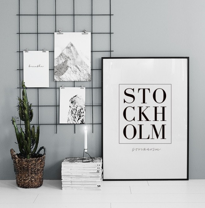 Typography prints and posters with cities