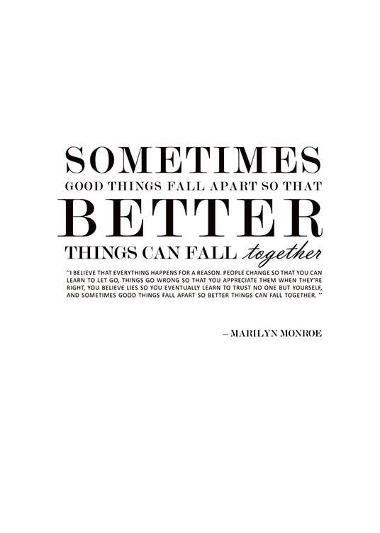 Marilyn Monroe-Zitat, Quote auf Poster, von MHMP
