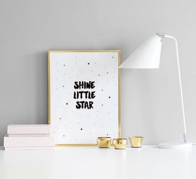 Kids prints and posters with stars. Interior design for the children's room.