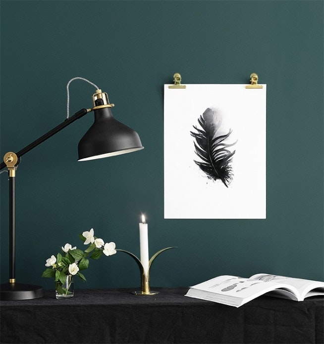 Black and white posters and typography prints online. Feather, love, Paris