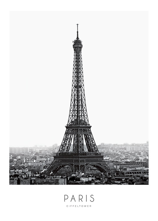 agentschap bagage beneden Zwart-wit poster met Eiffeltoren | Parijs poster | Prints en posters met  fotografieën - desenio.be