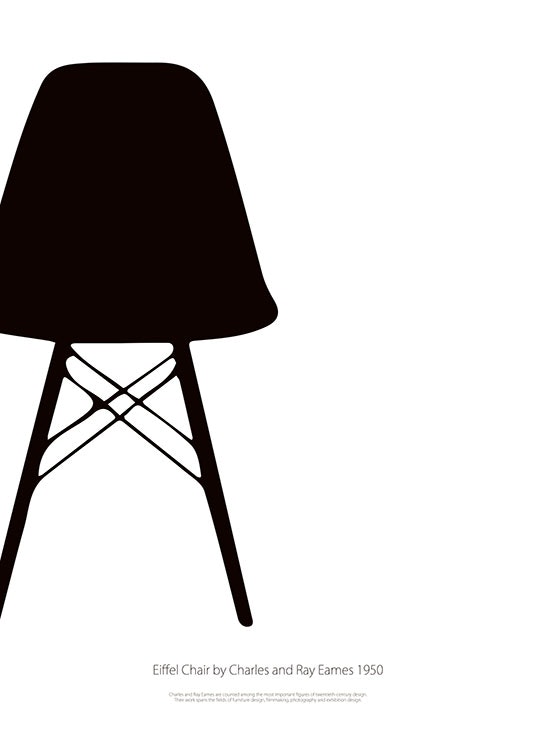 Stilig plakat med grafisk eiffel chair
