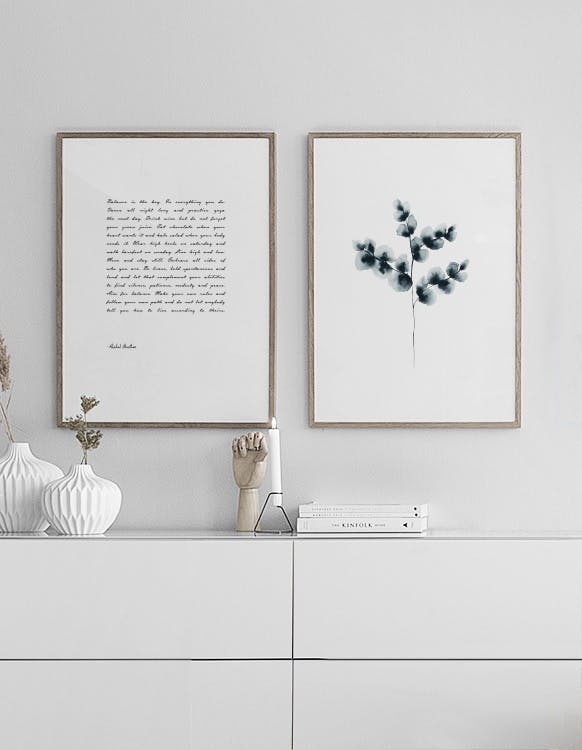 Nice prints / posters with text for bedroom interior design