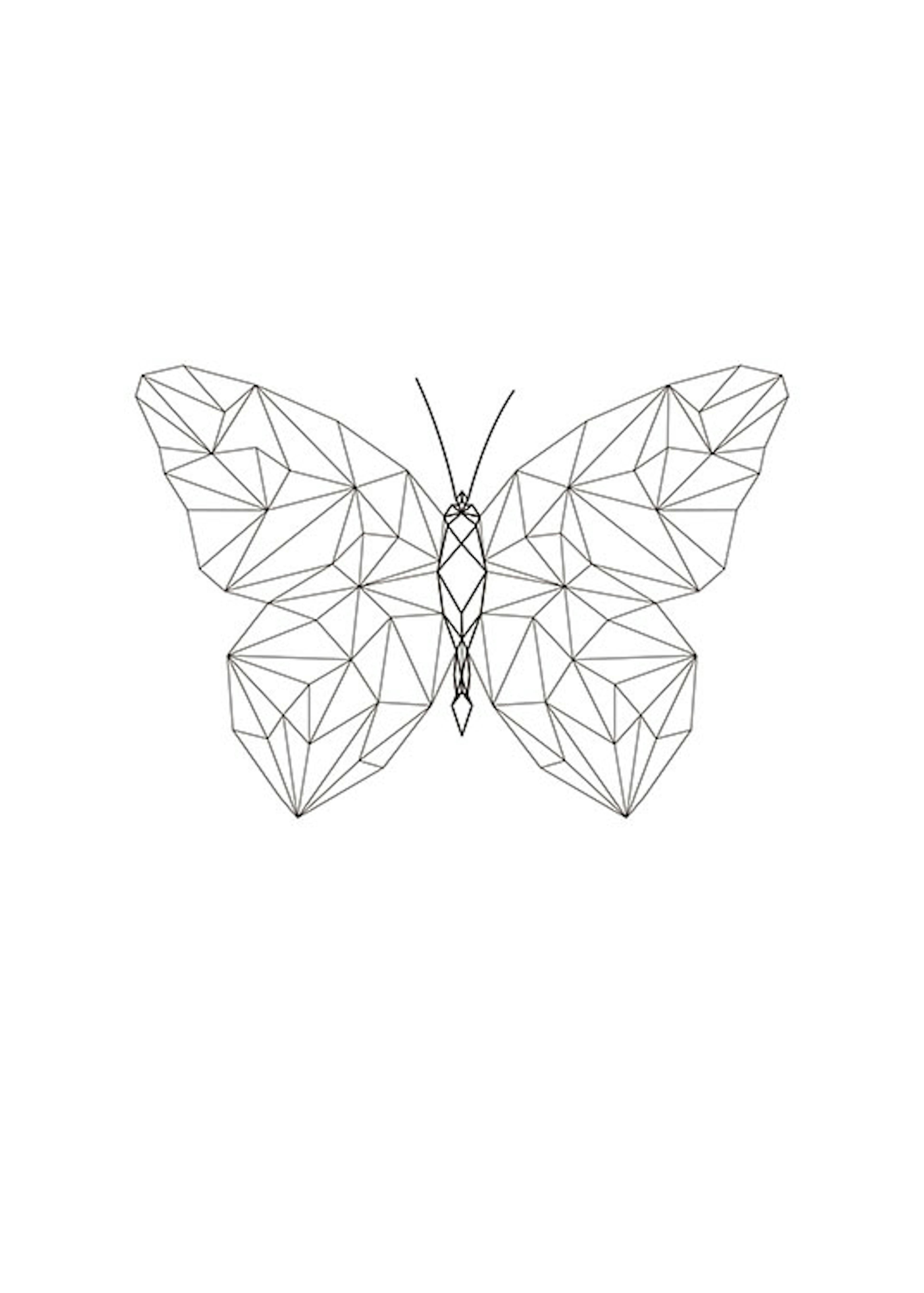Stylish prints for interior design with geometric butterfly