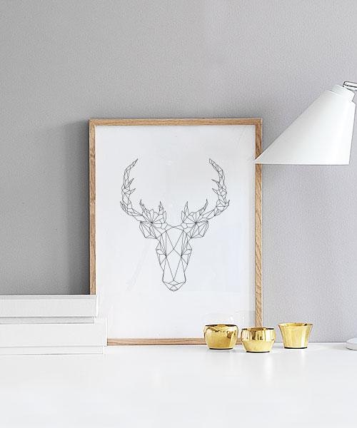 Geometric posters with illustrations of animals