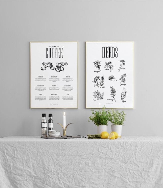 Keukenposters voor fotowand. Posters en prints voor de keuken.