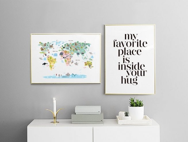 Posters and interior design for the bedroom or hallway