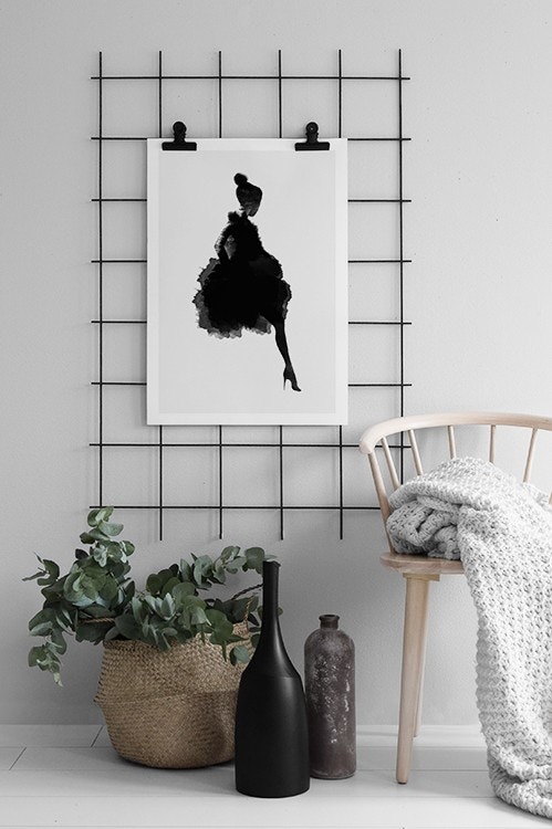 Print with a graphic illustration with a fashion motif, Stylish posters online.