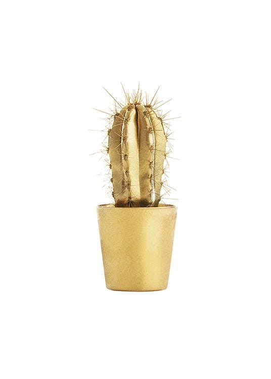 Posters and interior design with gold and copper, gold cactus