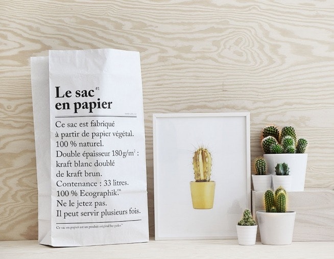 Print with cactus in gold print, interior design trends