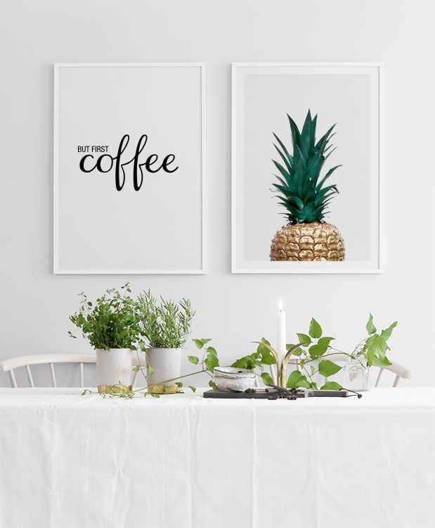 Poster with the first Kitchen kitchen text coffee | art – But for