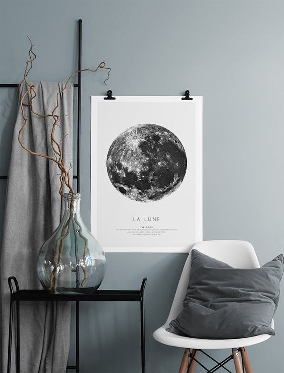 Wall art uk in Scandinavian design, moon poster
