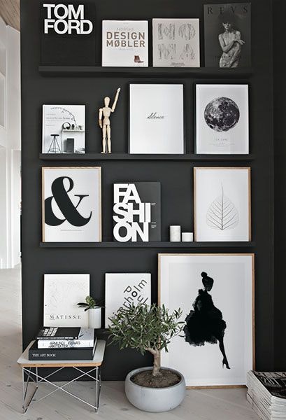 Wall art with posters in scandinavian design