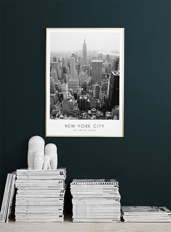 póster de Nueva York y print con fotografía en marco