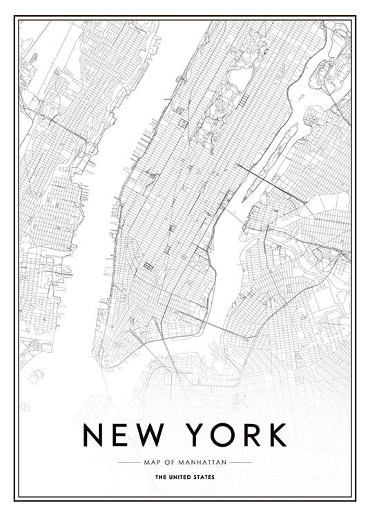 Schwarz-Weiß-Poster mit Karten und Stadtplänen online
