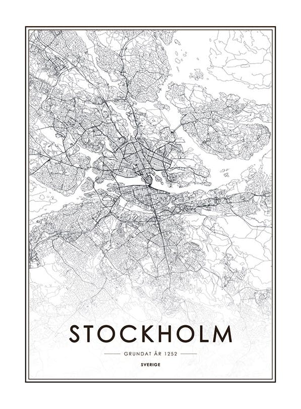 Stockholm Map, Print (50x70 cm)