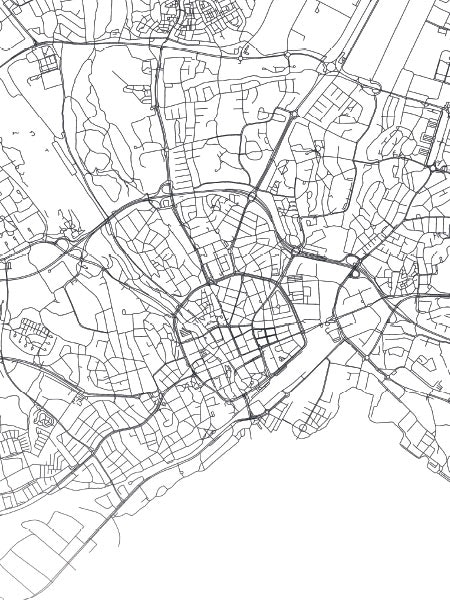 Poster med närbild på Västerås karta, stadstavlor på nätet