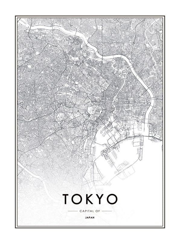Tokyo, Posters (50x70 cm) - Zwart wit posters