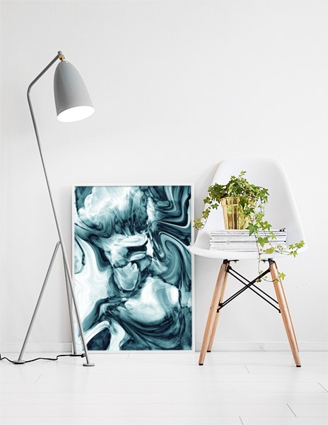 Posters and prints online for modern interior design, print with blue marble