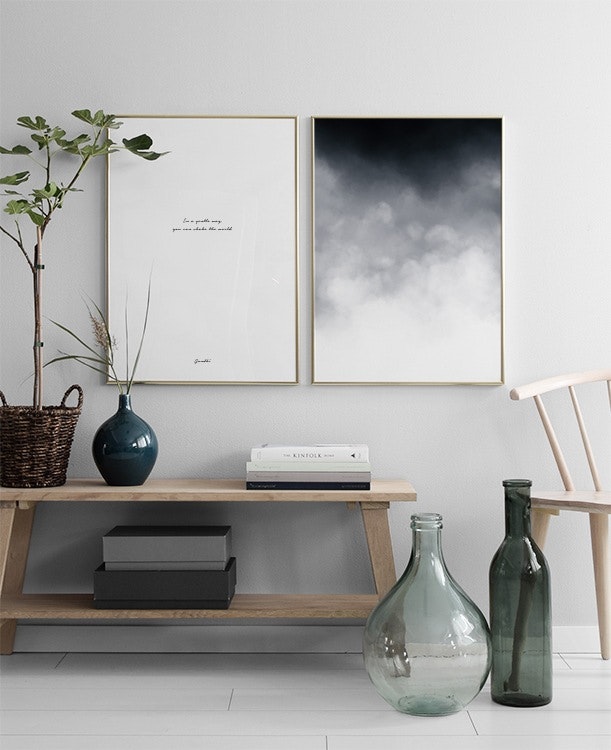Scandi art prints. Posters with nature in black and white