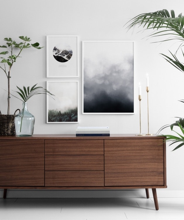 Scandinavian decor. Posters and art prints with nature and trees