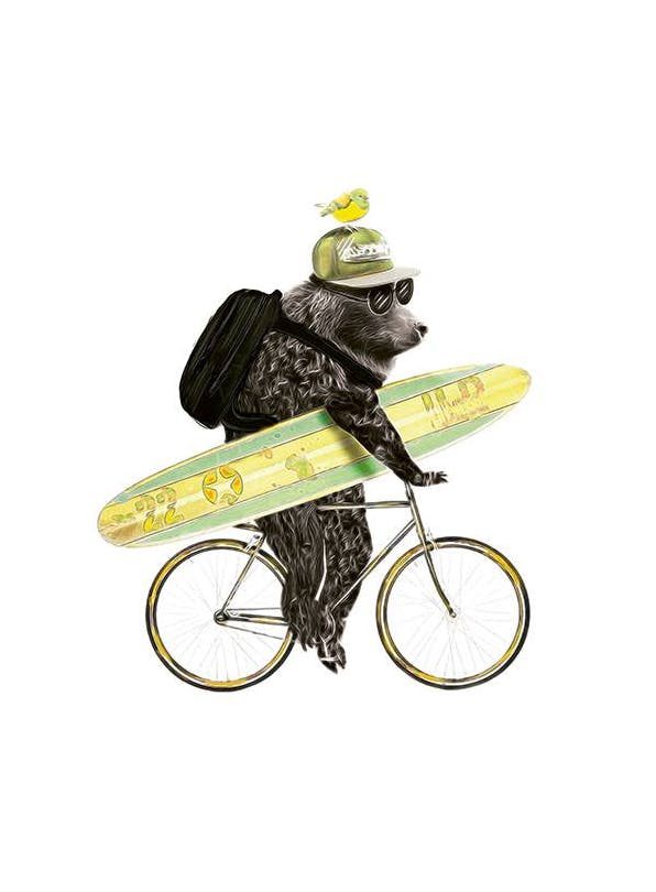 Surfing Bear, Posters (30x40 cm)
