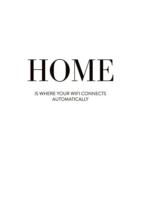 Plakat med sjov tekst om wifi, plakat til hjemmet